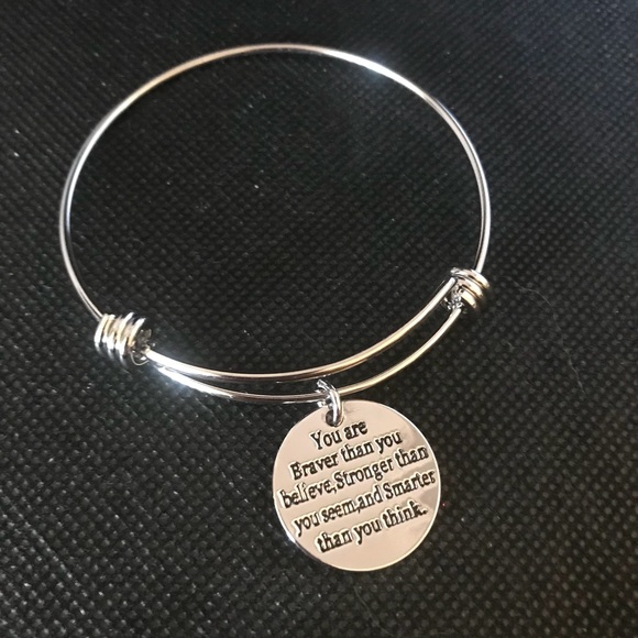 BRAVER Bracelet Silver Color Stainless Steel Expandable Adjustable Bangle NEW - Picture 3 of 8